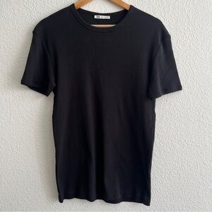 Zara black short sleeve ribbed tee